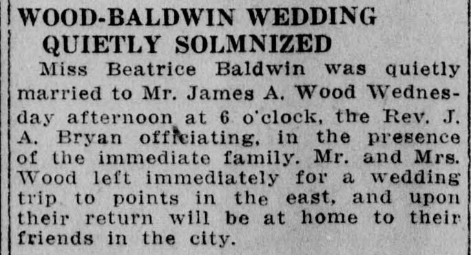 Beatrice Baldwin-James A. Wood
